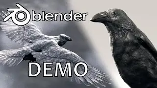 Rigged Crow in Blender 3.6 - Demo