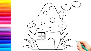 Magical Mushroom House Drawing Tutorial | Draw Smart