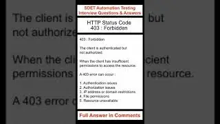 API Testing : HTTP Status Code : 403 : Forbidden SDET Automation Testing Interview