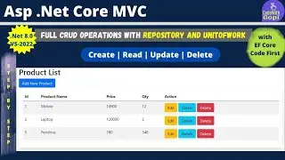 Client Side Validations | CRUD Operations in ASp.Net Core with Unit of work | Repository Pattern