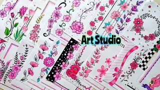 100 PINK BORDER DESIGNS💗💗/PROJECT WORK DESIGNS/A4 SHEET/FILE/FRONT PAGE DESIGNS FOR SCHOOL PROJECT