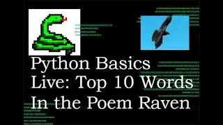 Python Basics Live Stream Find the Top 10 Words In The Raven