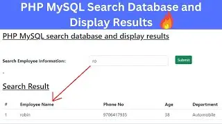 PHP MySQL Search Database and Display Results