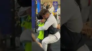 🥹🎉 by Kennedy Maciel with daddy Cobrinha after he became the 2024 IBJJF Pan Champion!
