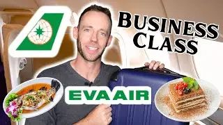 EVA AIR BUSINESS CLASS FLIGHT and LOUNGE Trip Report + FOOD REVIEW (HKG to TAIPEI on 787 Dreamliner)