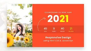 Countdown Timer using Html CSS & vanilla Javascript | New Year Countdown Clock