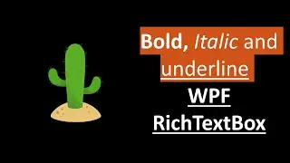 Bold, Italic, Underline in RichTextBox | C# and WPF