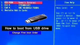 How to boot from USB drive| Install Windows | Change First boot Order