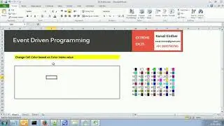 Advanced excel(vba) tutorial 35 : Excel VBA Events Example - Change cell color with value