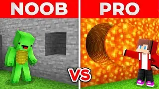 JJ And Mikey NOOB vs PRO ROUND SECRET PASSAGE in STONE vs LAVA in Minecraft Maizen