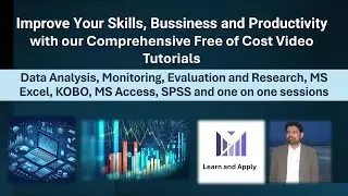 Free Video Tutorials| Monitoring Evaluation Research, Data Analysis, Excel, Access, KOBO, SPSS