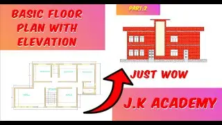 How to make floor plan in autocad with front elevation (part-2) #autocad #cad #youtubeshorts