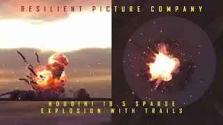 EXPLOSION WITH TRAILS - UPDATE - HOUDINI 18.5 SPARSE SOLVER VERSION - Tutorial now live