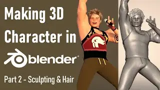 Blender 3D Character Making Part 2 Sculpting & Hair - Kye