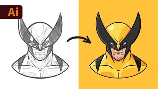 Adobe Illustrator Tutorial : How to Create Flat Design Wolverine Character