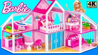 Build AMAZING Pink Barbie Dream House with Cute Bedroom, Kitchen use Cardboard | DIY Miniature House