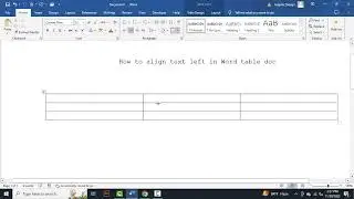 How to align text left in Word table doc