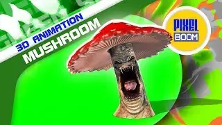 Green Screen Mushroom Monster - 3D Animation PixelBoom