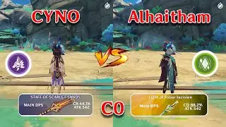 Cyno vs Alhaitham !!! Who is the best DPS!! team comp!! gameplay COMPARISON