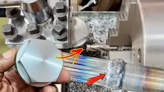 Worn thread repairing and new flange nut making amazing idea on lathe | Pinion bad thread repair