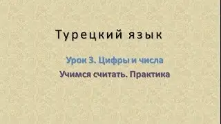 Турецкий язык. Урок 3. Цифры и числа. Часть 2. Учимся считать. Практика