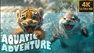 4K CUTE ANIMALS playing in Water & Wonderful Marine Creatures (60FPS) | Relax Seaside Sounds ♫