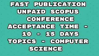 Fast Publication unpaid Scopus Journal | Fast publication Scopus journal Publication 2024