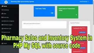 Pharmacy Sales and Inventory System in PHP My SQL with source code