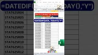 Calculate Age in Excel || एक्सेल में आयु की गणना करें || #shorts #trending #youtubeshorts #shortvide