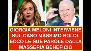 GIORGIA MELONI INTERVIENE SUL CASO MASSIMO BOLDI. ECCO LE SUE PAROLE DALLA MASSERIA BENEFICIO