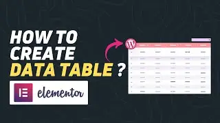 How To Add Table In Elementor - Create Data Tables in WordPress