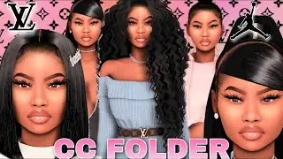 ✨ URBAN BLACK GIRL CC FOLDER & SIM DOWNLOAD | HAIR, EDGES, LV+MORE!! | SIMS 4 LOOKBOOK