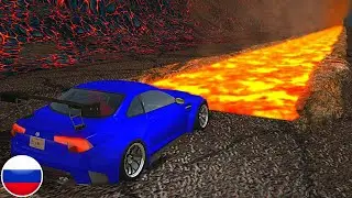 АВТОМОБИЛИ ЕДУТ ПО РАСКАЛЕННОЙ ЛАВОВОЙ ДОРОГЕ BeamNG Drive