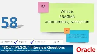 Oracle PL SQL interview question | oracle pragma autonomous transaction