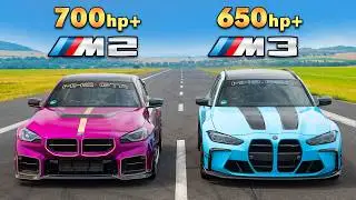 715hp BMW M2 v Manhart M3 Touring: DRAG RACE