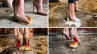 Louboutin so Kate 120 junk food crushing, junk food crush, crush, high heels burgers crush (# 1461)