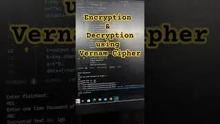 Encryption using Vernam Cipher #ytshorts #viral #shortsfeed #trending #youtubeshorts #java #python