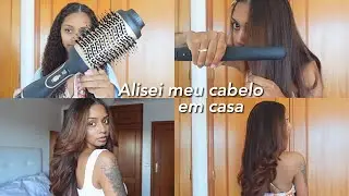 Alisei meu cabelo cacheado sozinha em casa, comprei uma escova secadora e chapinha | Fabíola Costa