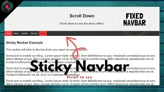 Sticky Navigation Bar On Scroll Using  JavaScript | Fixed Navbar | Navbar Fixed Top After Scrolling