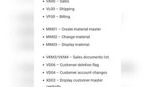 Sap Logistic transaction codes for end user business process flow