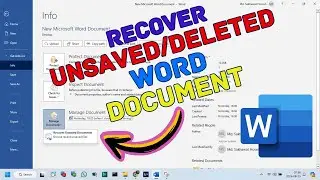 How to Recover Unsaved/Deleted Word Documents