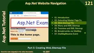 Website Navigation | Part 3 - Create Web Sitemap File | Asp Net Tutorial #121