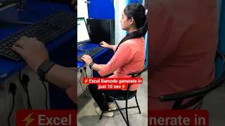 Excel Barcode generate in just 10 sec🔥😲 