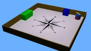 Robot Simulation : Differential Wheels Robot  equipped with a Compass (using Webots)