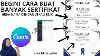 CARA MEMBUAT SERTIFIKAT BANYAK BEDA NAMA DI CANVA DENGAN SEKALI KLIK // CEPAT ,MUDAH  #sertifikat