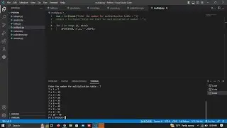 WAP to print multiplication table of any number which is given by user in Python | 