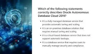 1z0 931 Oracle Autonomous Database Cloud 2019 Specialist Exam