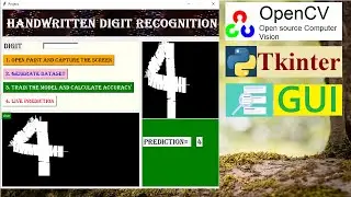 Handwritten digit recognition using OpenCV and Tkinter Canvas | Python project | GUI in python
