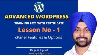 Advanced WordPress Training 2021 Hindi - cPanel Features & Options #1 | WordPress tutorials