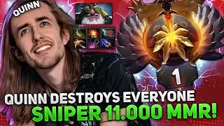 QUINN DESTROYS EVERYONE playing on SNIPER MID on 11,000 MMR AVERAGE!